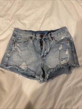 Blank NYC Light Wash Distressed Denim Shorts